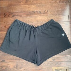 Adidas Black Athletic Shorts with Elastic Waistband and drawstring